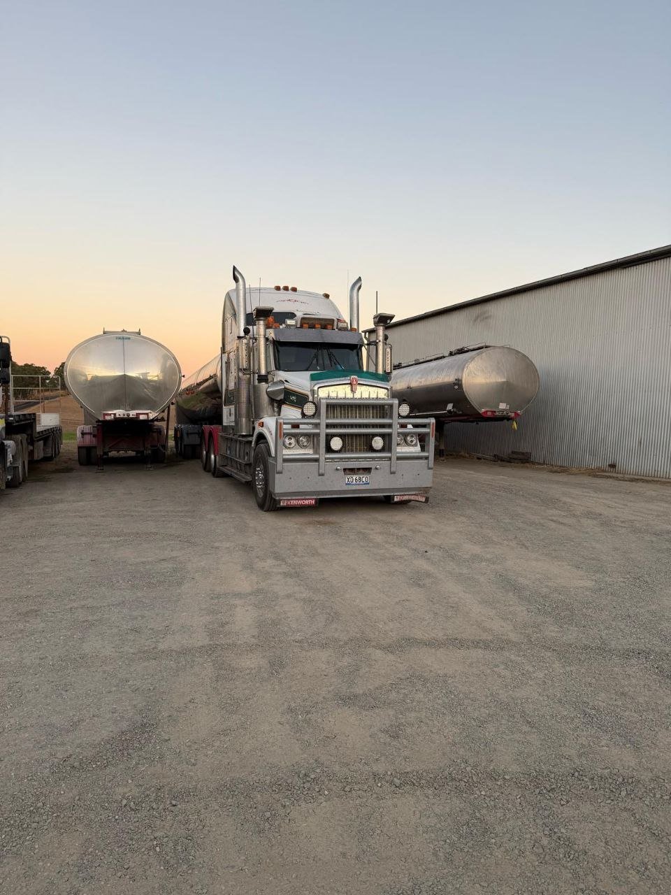 Milk tanker collecting from Paringa Park View for Lactalis